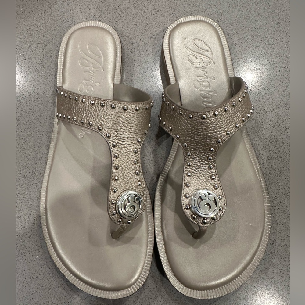 Brighton Alfa Silver Sandals Size 6N